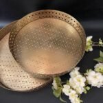 Gold Jali Trays – set of 2 - TheBFactory