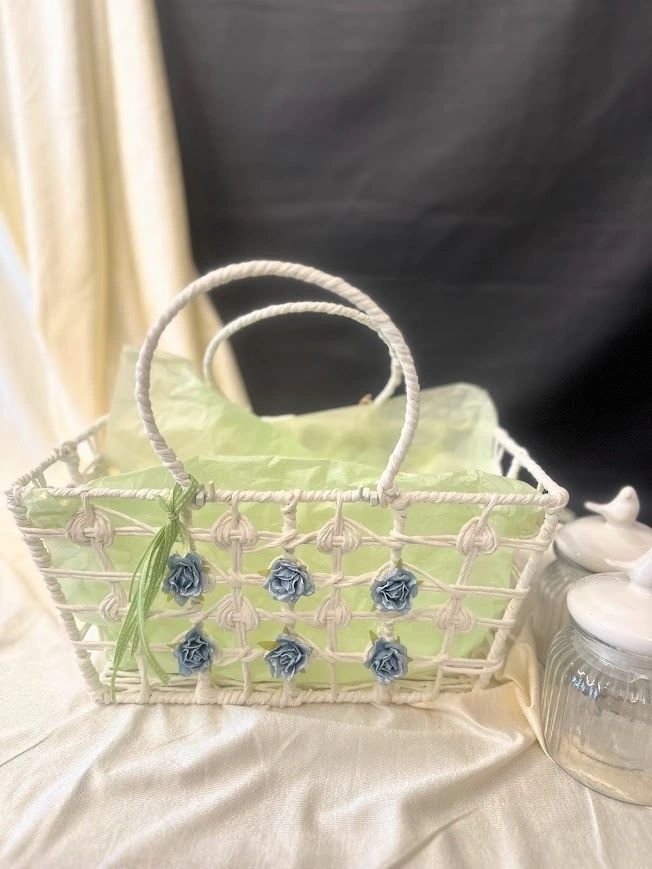 White Rattan Basket - TheBFactory